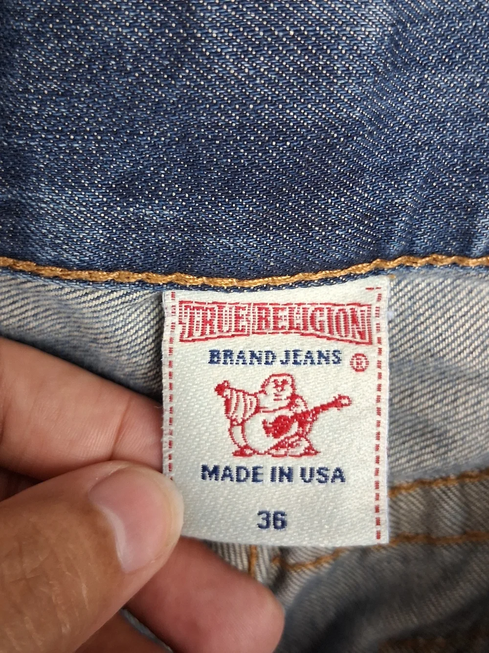 True Religion World Tour Ricky Jeans Mens 36 Distressed Straight Leg Made In USA